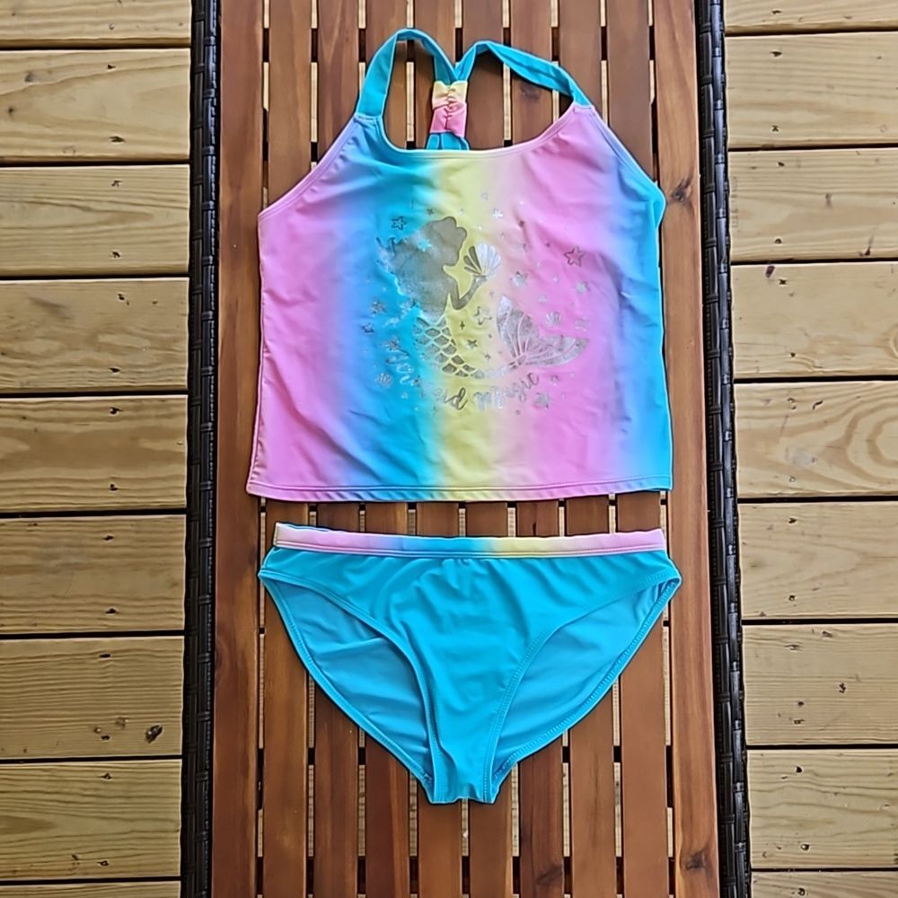 Wonder Nation Girls 14/16 Mermaid Magic Tankini